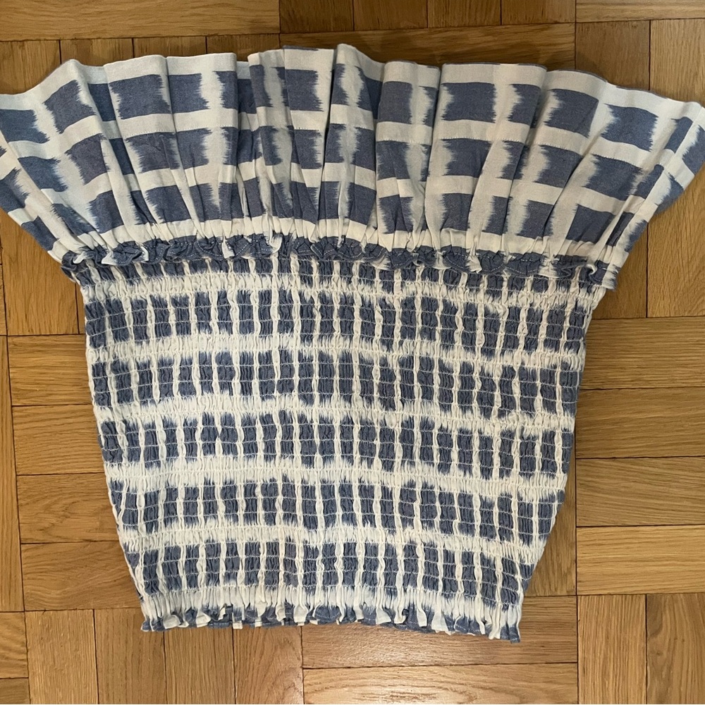 Veronica Beard Women's Blue Aloya Smocked Mini Skirt Size small New Without Tags - Picture 5 of 5